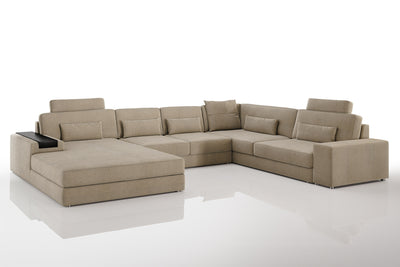 Los Angeles Modern Fabric U-Chaise Sectional