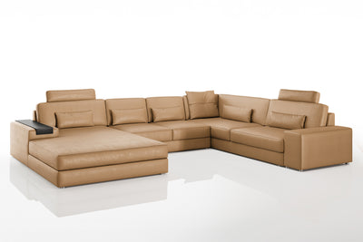 Los Angeles Modern Leather U-Chaise Sectional