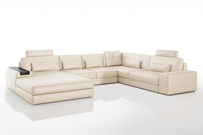 Los Angeles Modern Leather U-Chaise Sectional