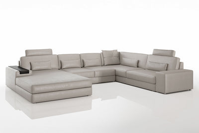 Los Angeles Modern Leather U-Chaise Sectional