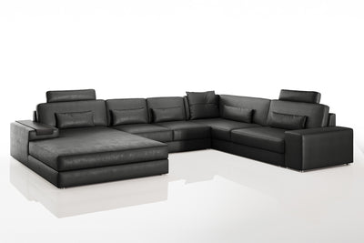 Los Angeles Modern Leather U-Chaise Sectional
