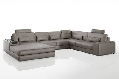 Los Angeles Modern Leather U-Chaise Sectional