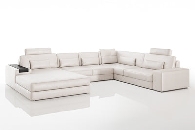 Los Angeles Modern Leather U-Chaise Sectional