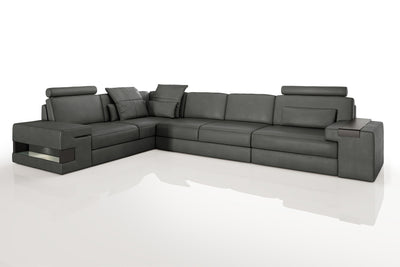 IN-STOCK Los Angeles II Leather L-Sectional with 3 Recliners and 1 extra seat UNBOXED