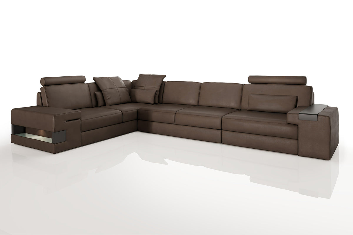 IN-STOCK Los Angeles II Leather L-Sectional + Armchair - UNBOXED