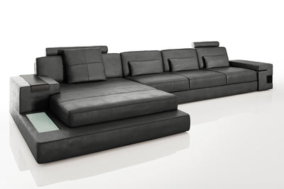 Los Angeles III-LG Leather Chaise Sectional