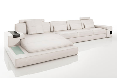 Los Angeles III-LG Leather Chaise Sectional