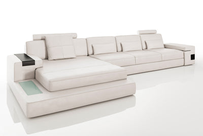 Los Angeles III-LG Leather Chaise Sectional