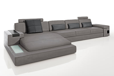 Los Angeles III-LG Leather Chaise Sectional