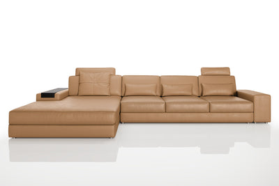Los Angeles III-LG Modern Leather Chaise Sectional