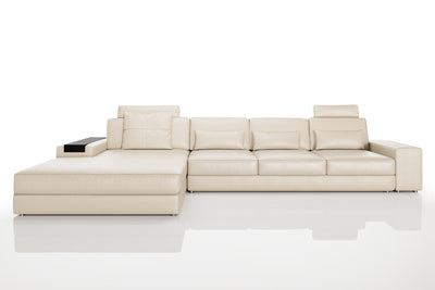 Los Angeles III-LG Modern Leather Chaise Sectional