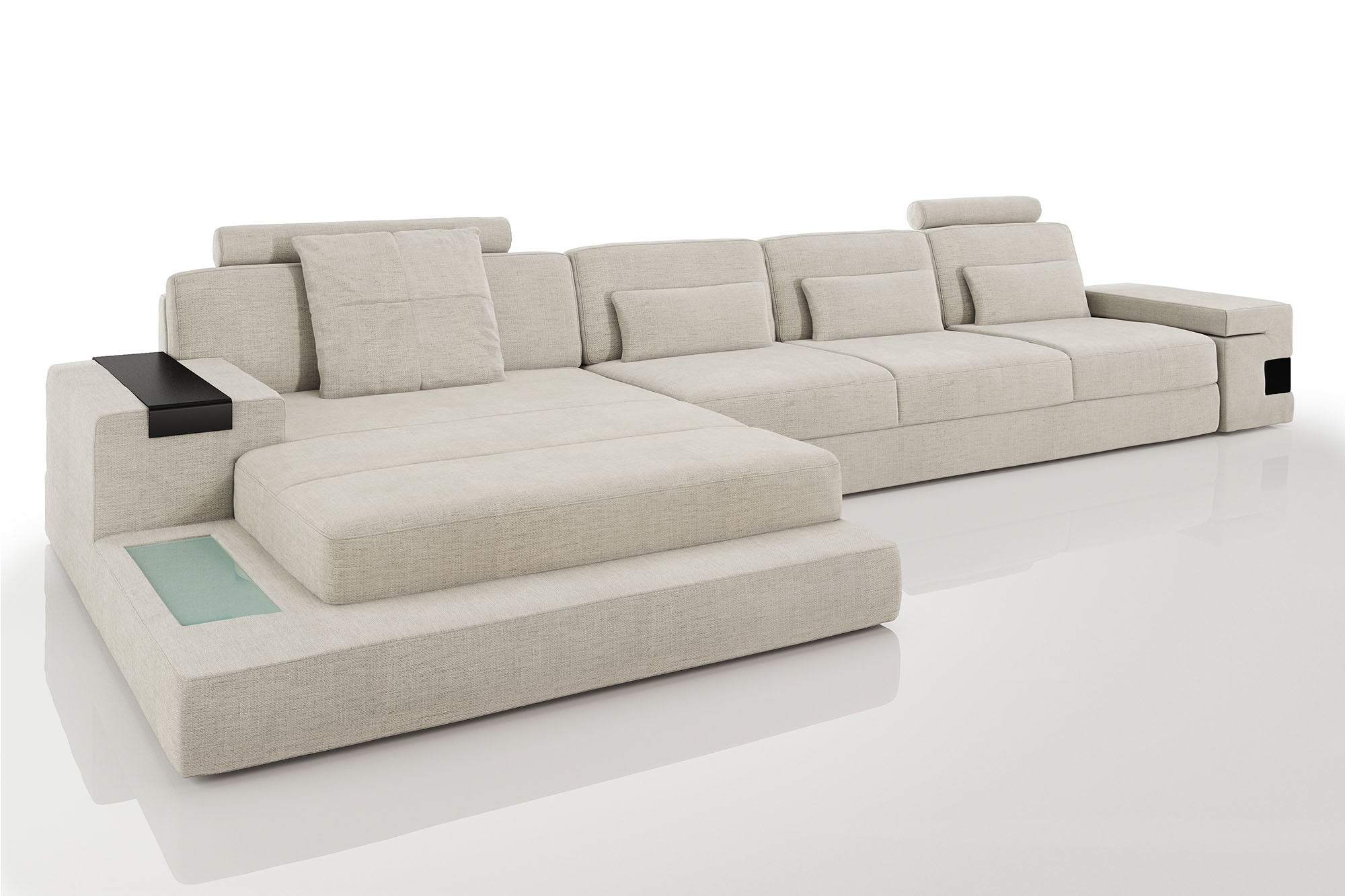 Los Angeles III-LG Fabric Chaise Sectional