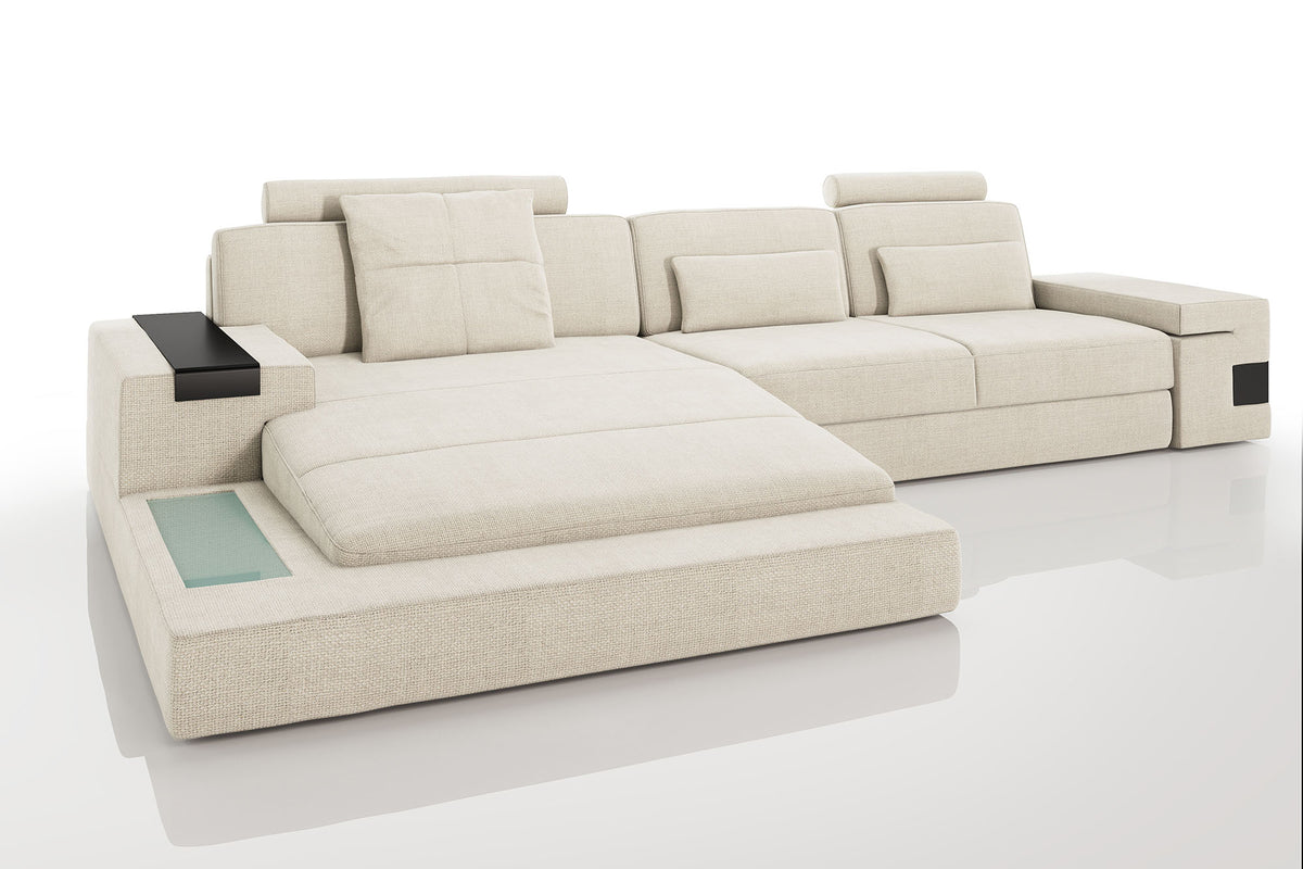 Los Angeles III Fabric Chaise Sofa