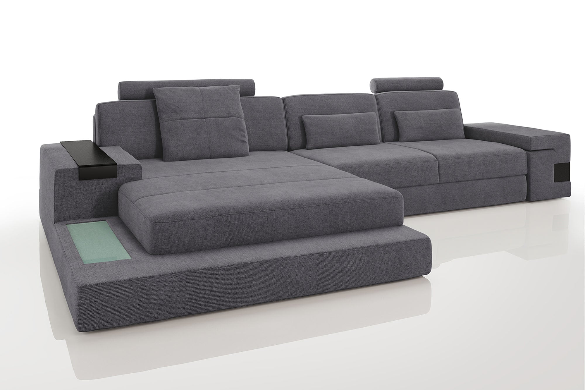 Los Angeles III Fabric Chaise Sofa