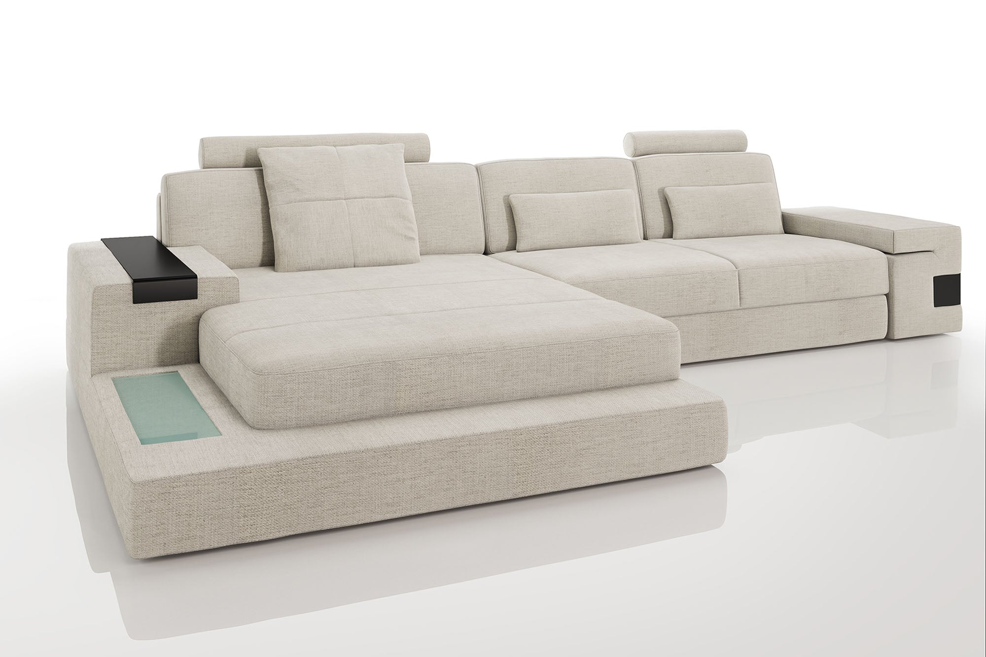 Los Angeles III Fabric Chaise Sofa