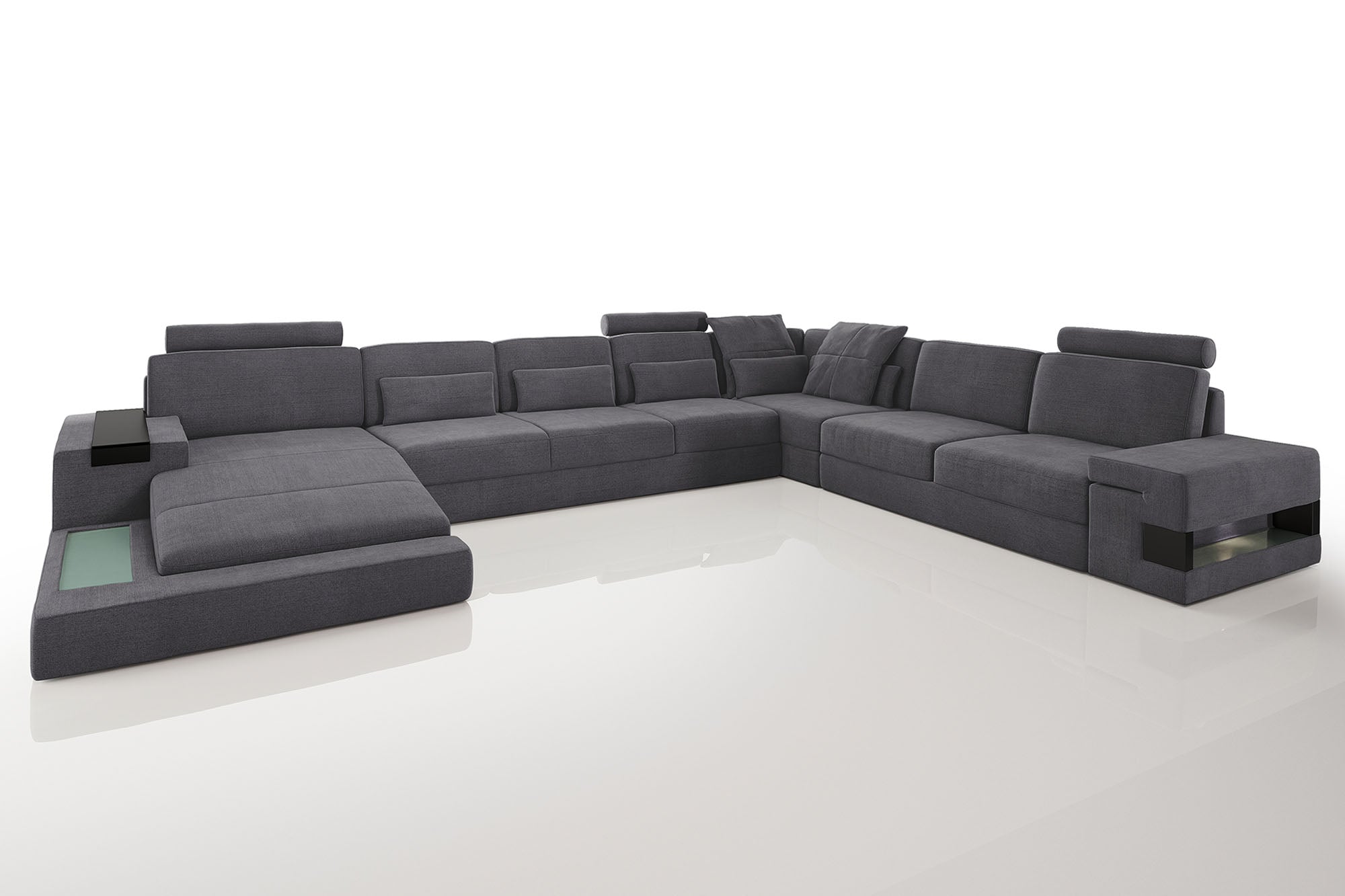 Los Angeles LG Fabric U-Chaise Sectional Large