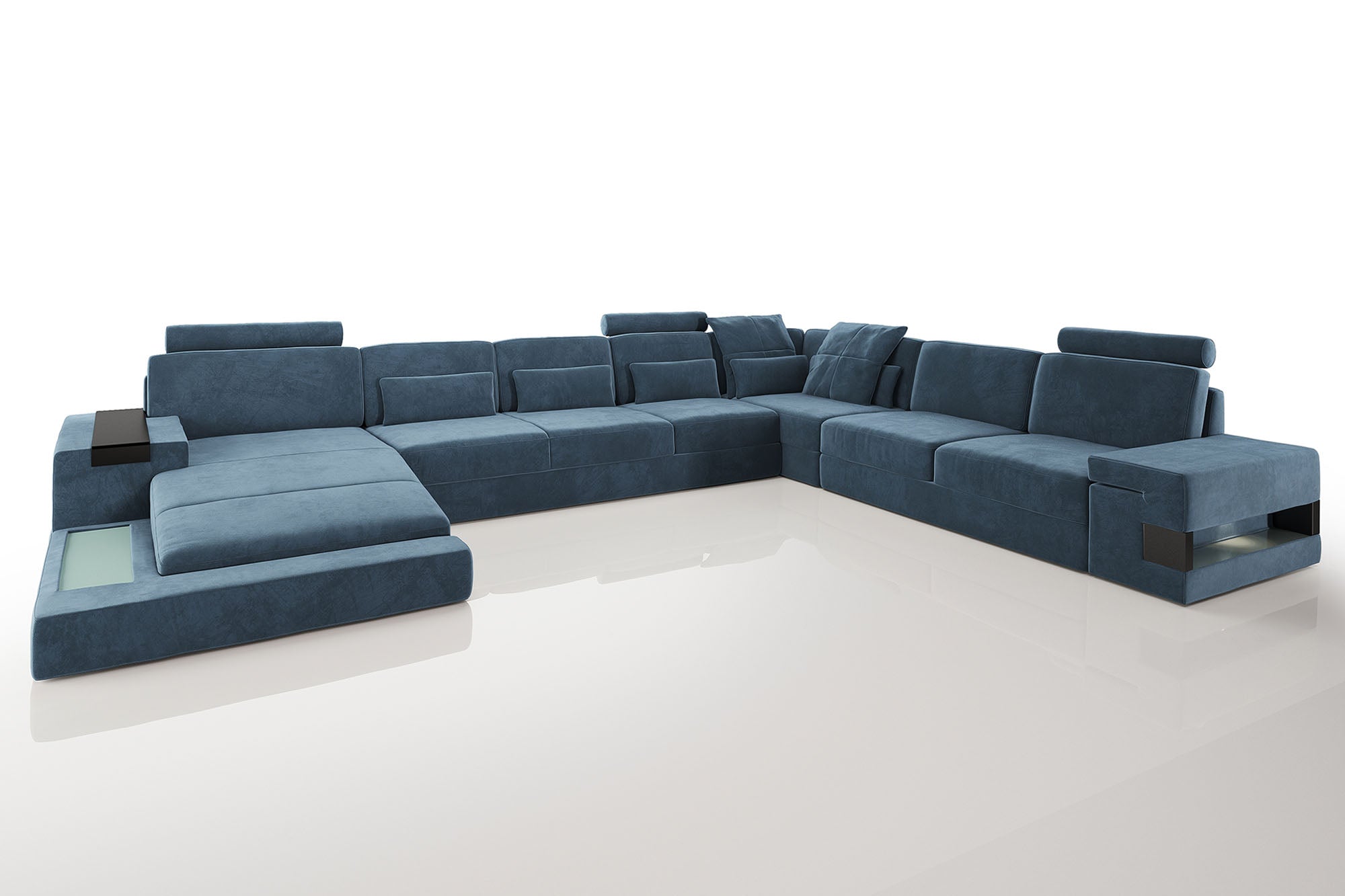 Los Angeles LG Fabric U-Chaise Sectional Large