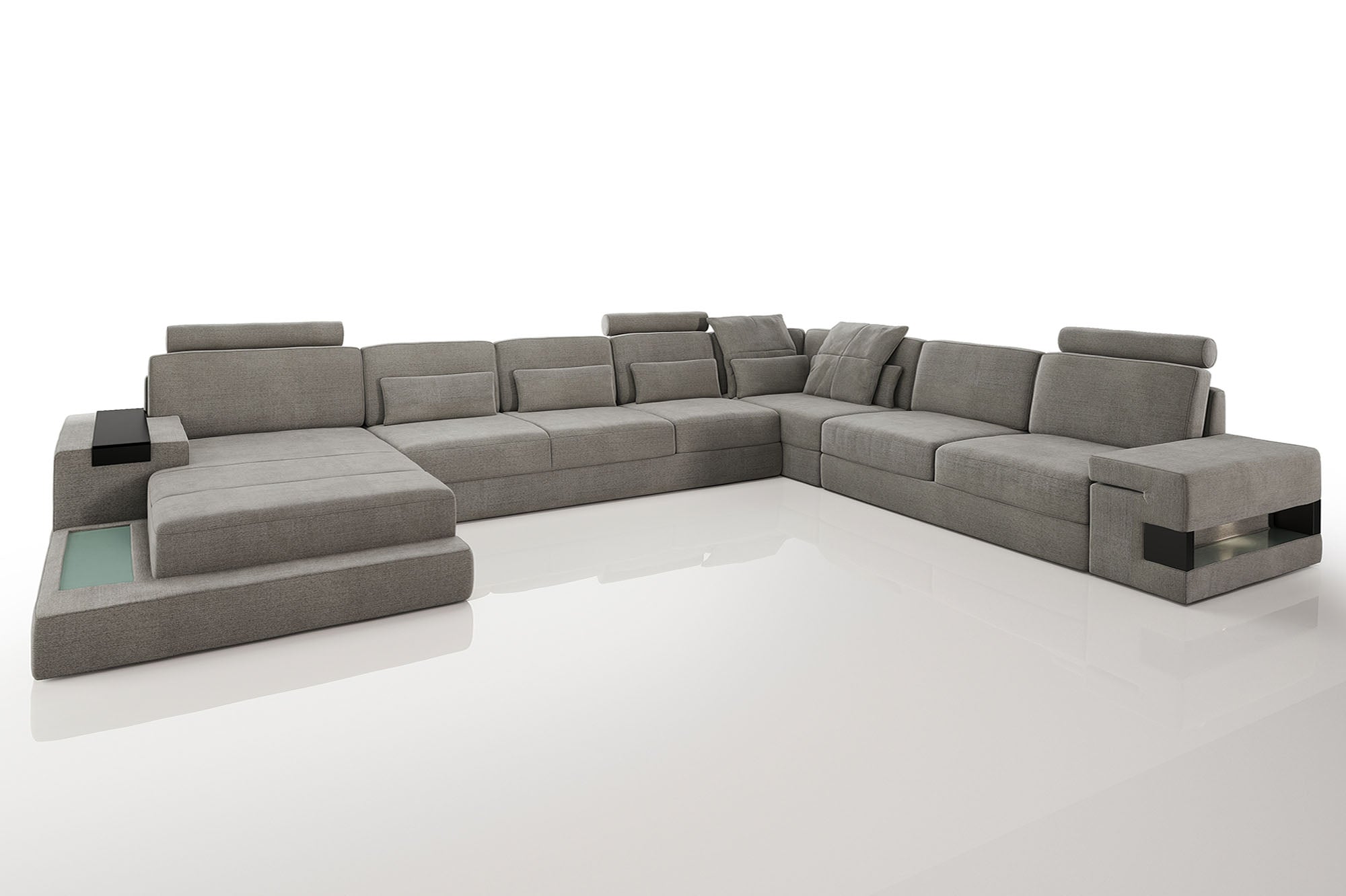 Los Angeles LG Fabric U-Chaise Sectional Large