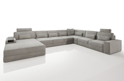 Los Angeles LG Modern Fabric U-Chaise Sectional Large
