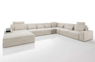 Los Angeles LG Modern Fabric U-Chaise Sectional Large
