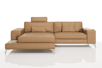 New York IV Leather Chaise Sofa Small