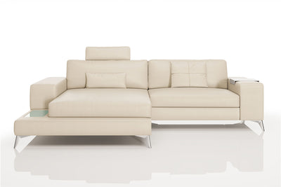 New York IV Leather Chaise Sofa Small