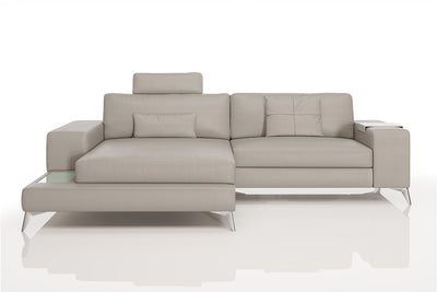 New York IV Leather Chaise Sofa Small