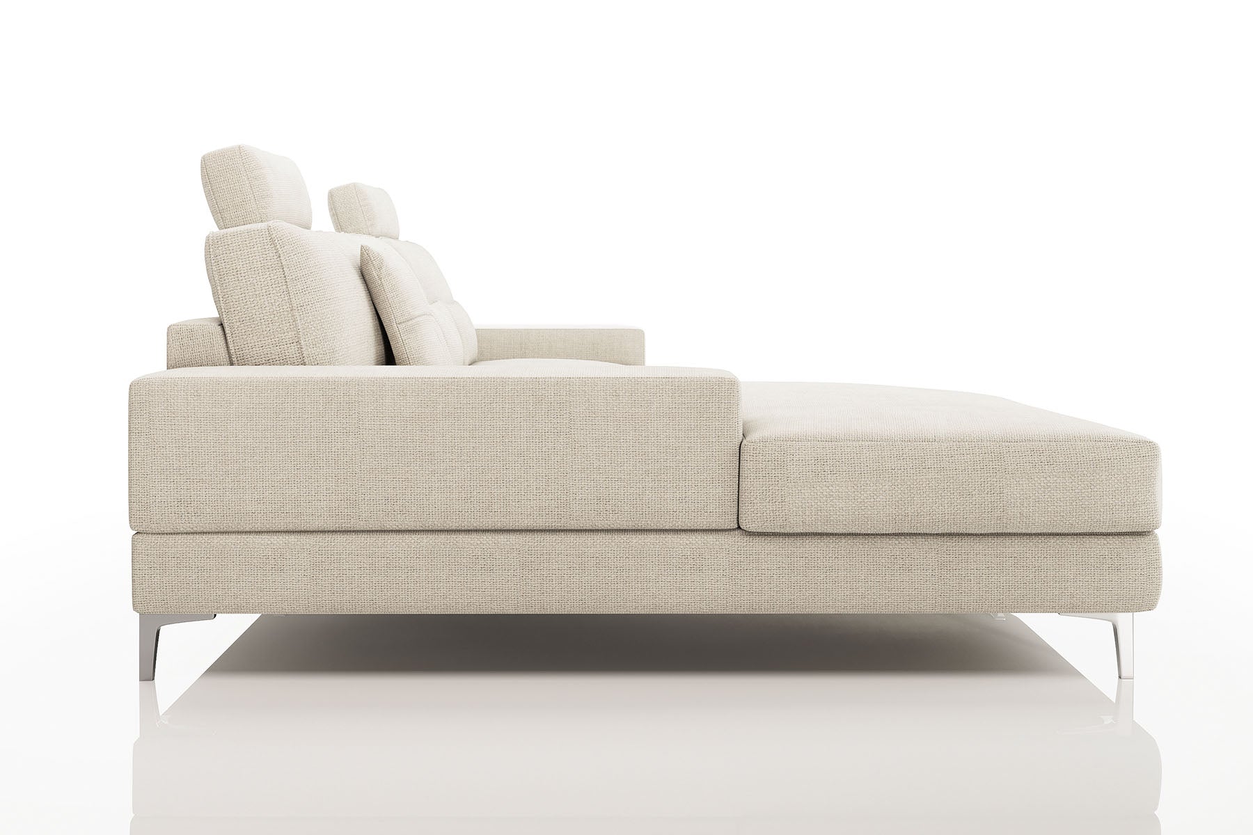 New York III Modern Fabric Chaise Sofa