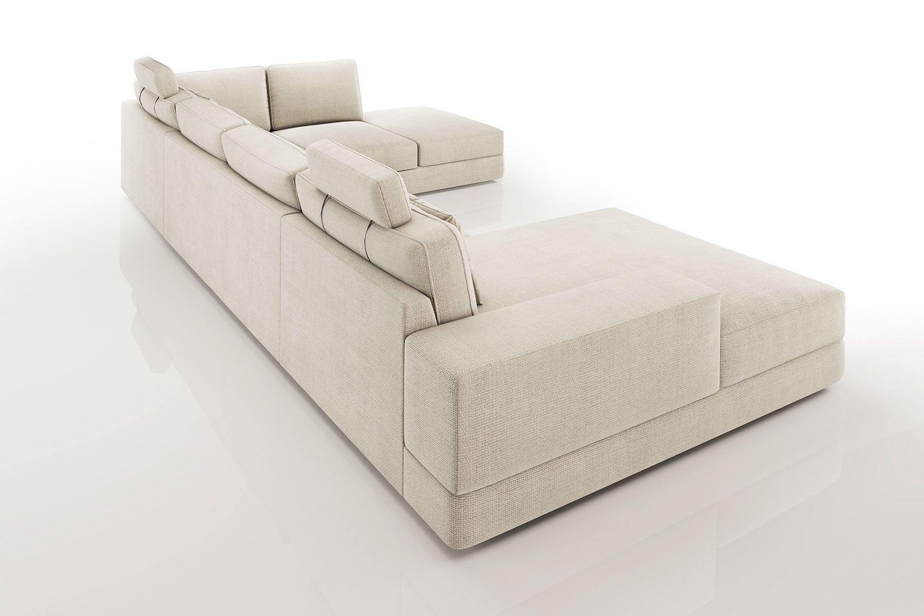 New York Modern Fabric U-Chaise Sectional