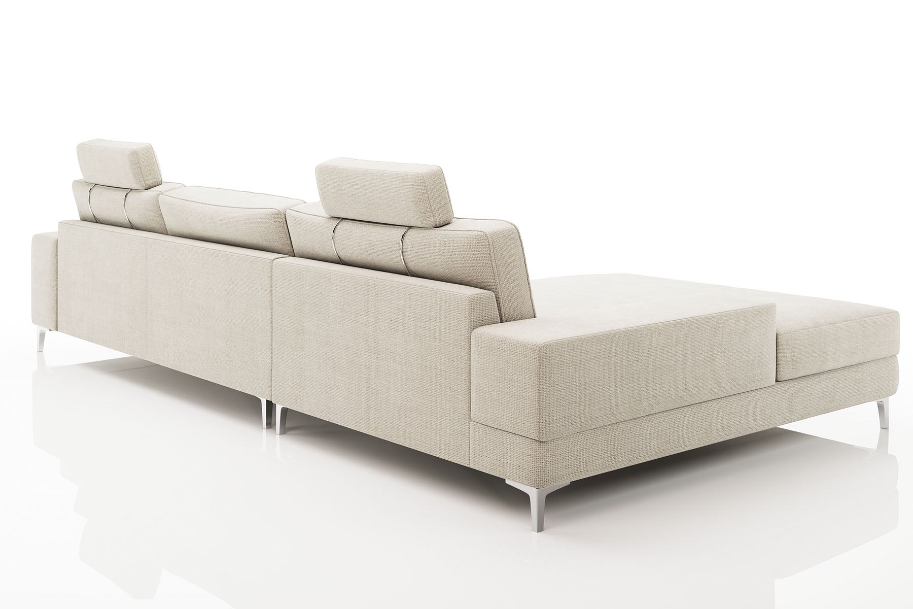 New York III Modern Fabric Chaise Sofa