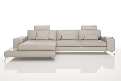New York III Leather Chaise Sofa