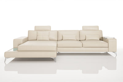 New York III Leather Chaise Sofa
