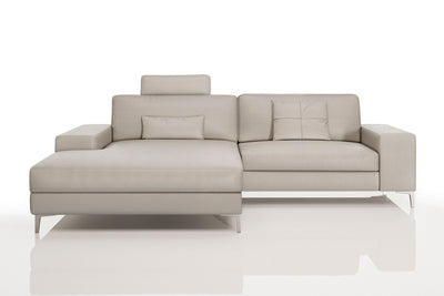 New York IV Modern Leather Chaise Sofa Small