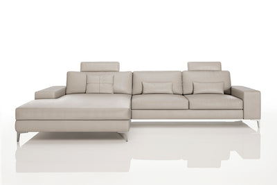 New York III Modern Leather Chaise Sofa