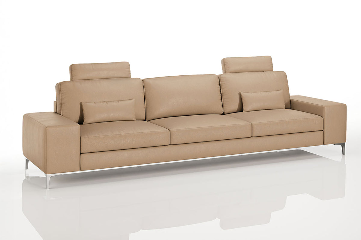 New York Modern Leather 3 Seater Sofa
