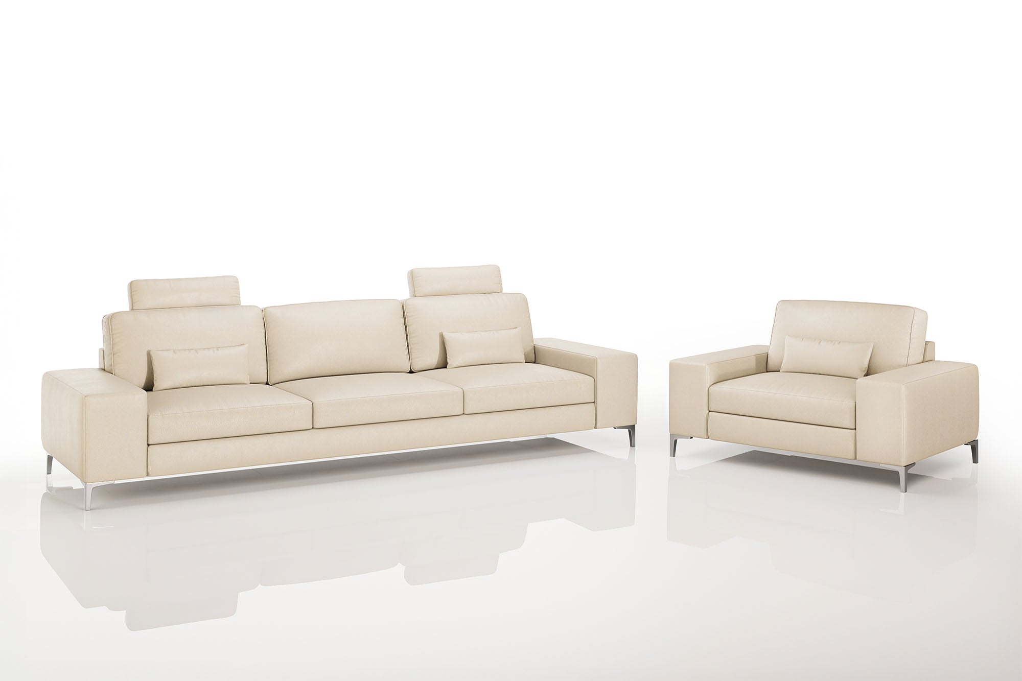 New York Modern Leather Sofa Set