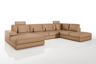 New York Modern Leather U-Chaise Sectional