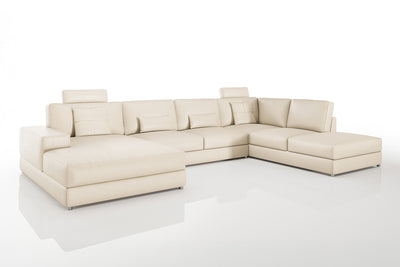 New York Modern Leather U-Chaise Sectional