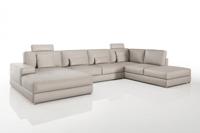 New York Modern Leather U-Chaise Sectional