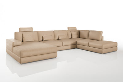 New York Modern Leather U-Chaise Sectional