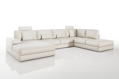 New York Modern Leather U-Chaise Sectional