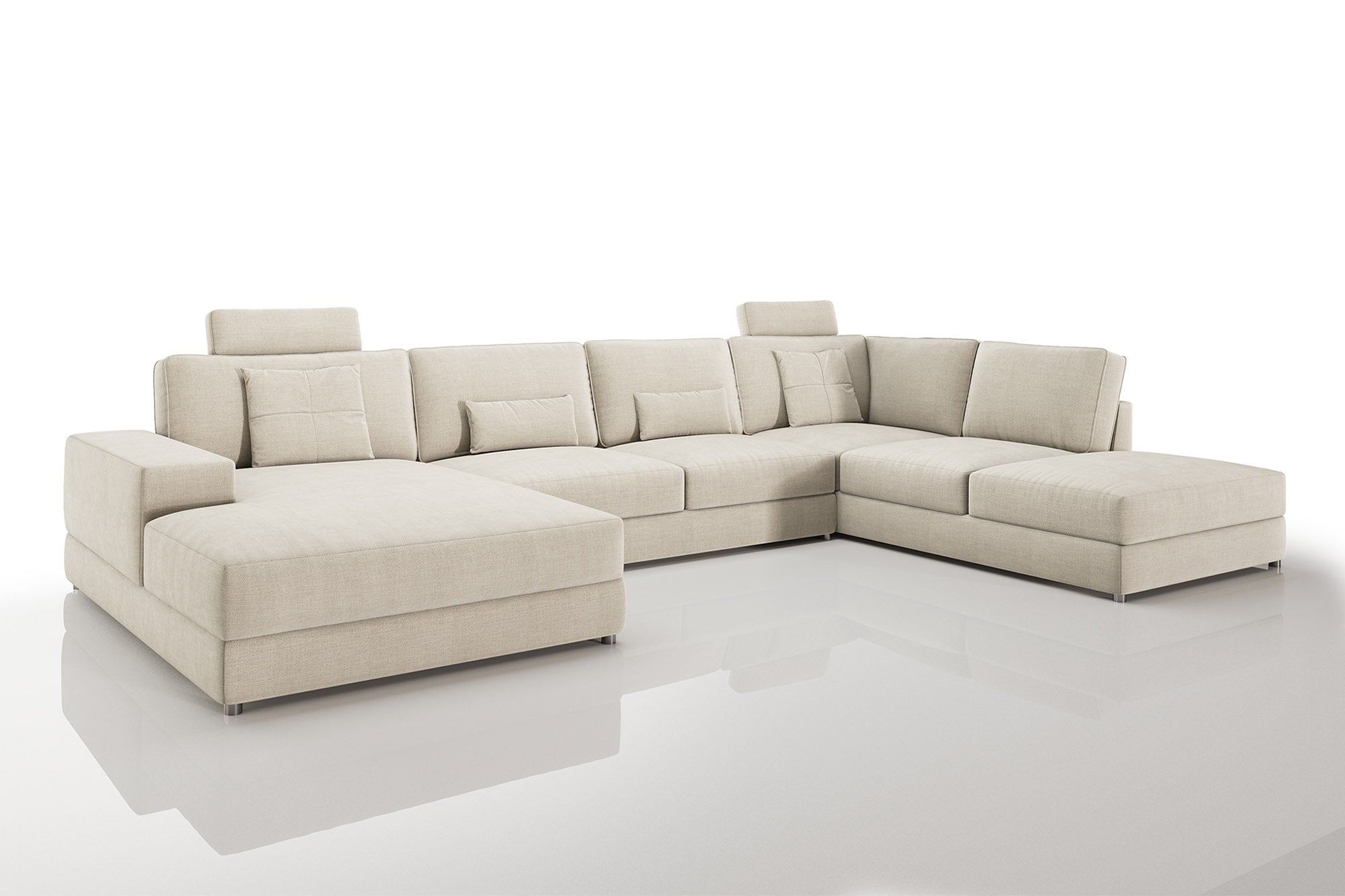 New York Modern Fabric U-Chaise Sectional