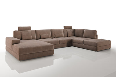 New York Modern Fabric U-Chaise Sectional