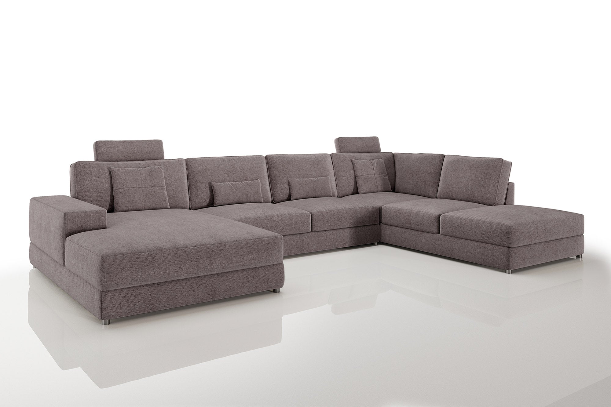 New York Modern Fabric U-Chaise Sectional