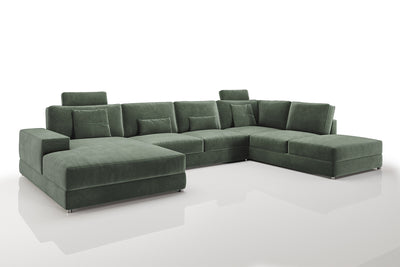 New York Modern Fabric U-Chaise Sectional