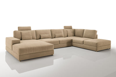 New York Modern Fabric U-Chaise Sectional