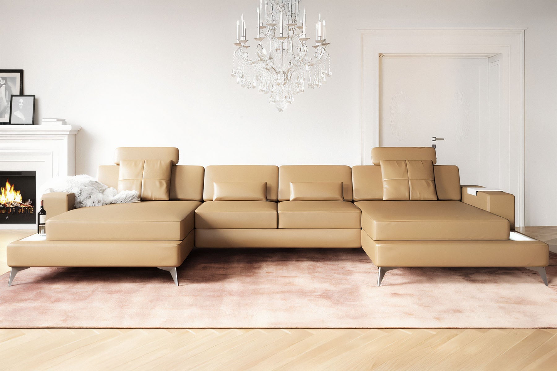 IN-STOCK New York Fabric Double Chaise Sectional FINAL SALE - UNBOXED