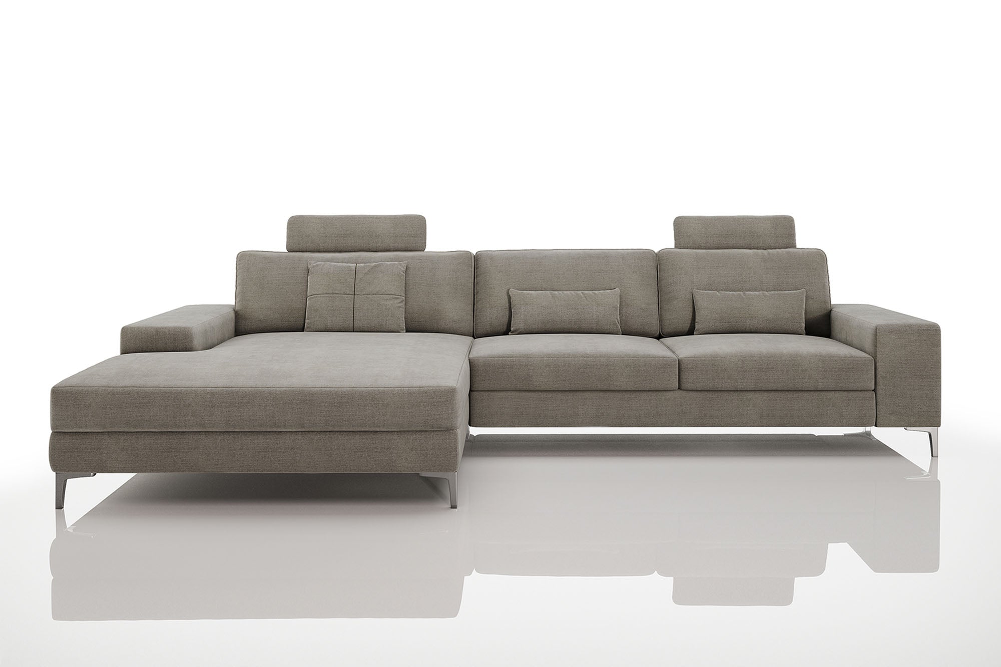 New York III Modern Fabric Chaise Sofa