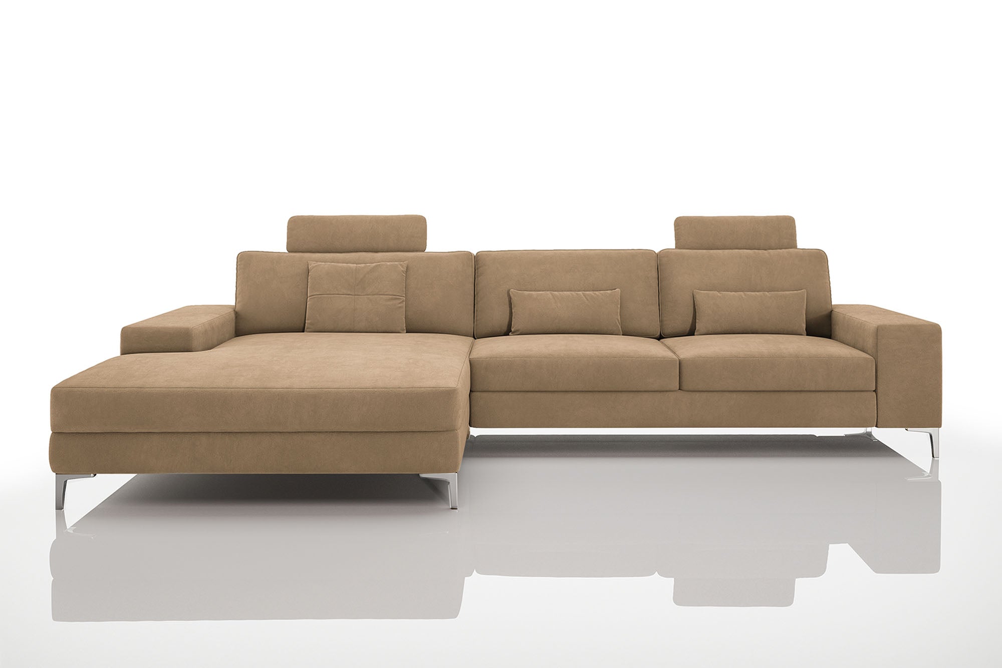 New York III Modern Fabric Chaise Sofa