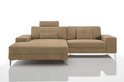 New York IV Modern Fabric Chaise Sofa Small